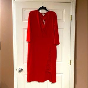 New York & Company Red front slit/with lace